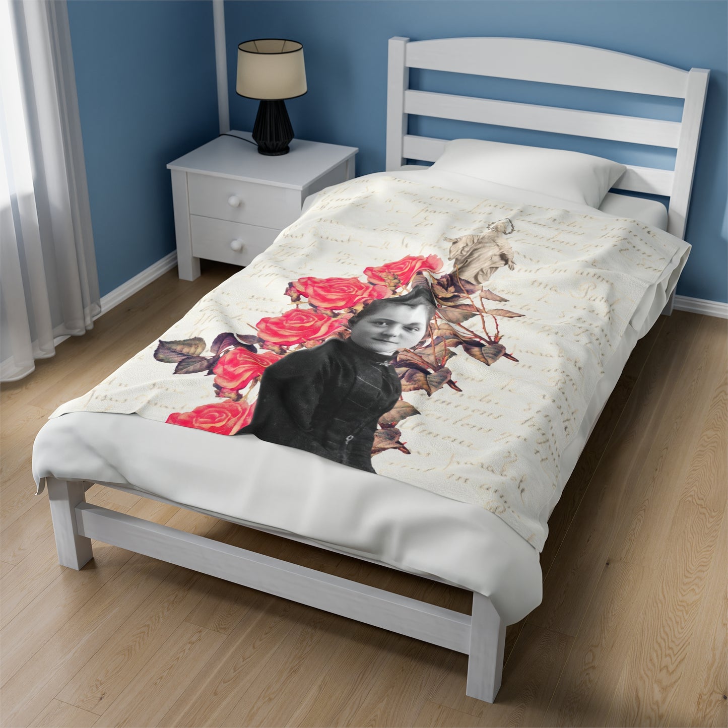 St. Therese Velveteen Plush Blanket